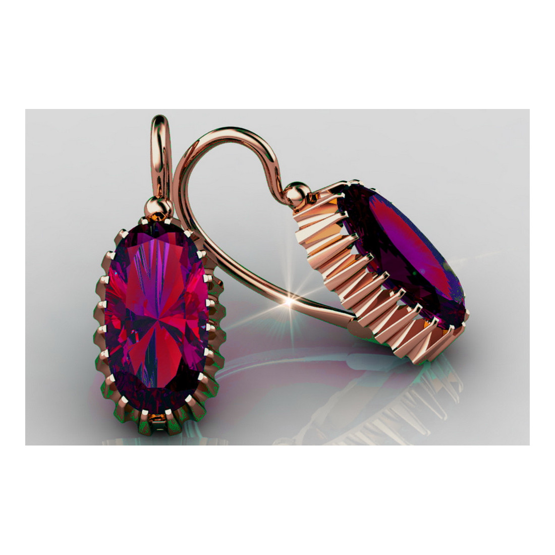 Emerald Ruby etc silver rose gold plated earring! ve018rp Russian Alexandrite 