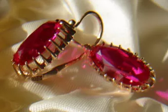 Vintage silver rose gold plated 925 Alexandrite Ruby Emerald Sapphire Aquamarine Zircon ... earrings vec047rp