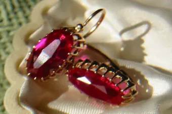 Vintage silver rose gold plated 925 Alexandrite Ruby Emerald Sapphire Aquamarine Zircon ... earrings vec047rp