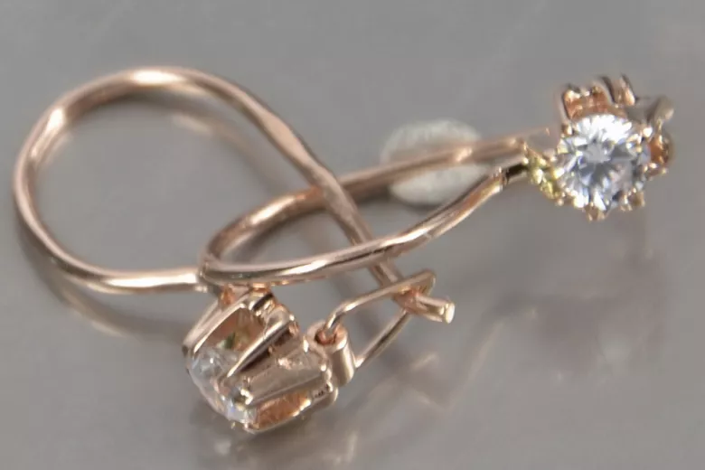 Russisches sowjetisches Silber Rosé vergoldet 925 Alexandrit Rubin Smaragd Saphir Aquamarin Zirkon ... Ohrringe vec053rp