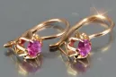 Vintage silver rose gold plated 925 Alexandrite Ruby Emerald Sapphire Aquamarine Zircon ... earrings vec053rp