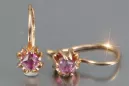 Russisches sowjetisches Silber Rosé vergoldet 925 Alexandrit Rubin Smaragd Saphir Aquamarin Zirkon ... Ohrringe vec053rp