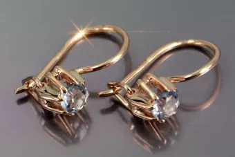 Plata soviética rusa chapada en oro rosa 925 Alejandrita Rubí Esmeralda Zafiro Aguamarina Zircón ... Pendientes VEC053RP
