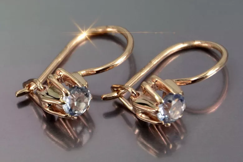 Rusă sovietică de argint a crescut placat cu aur 925 Alexandrite Ruby Emerald Safir Aquamarine Zircon ... cercei vec053rp