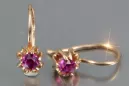 Russisches sowjetisches Silber Rosé vergoldet 925 Alexandrit Rubin Smaragd Saphir Aquamarin Zirkon ... Ohrringe vec053rp