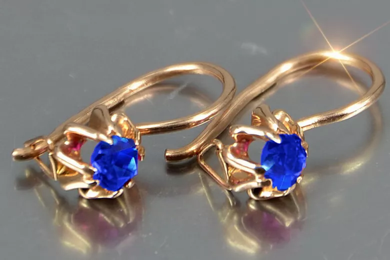 Russisches sowjetisches Silber Rosé vergoldet 925 Alexandrit Rubin Smaragd Saphir Aquamarin Zirkon ... Ohrringe vec053rp