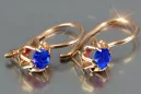 Russisches sowjetisches Silber Rosé vergoldet 925 Alexandrit Rubin Smaragd Saphir Aquamarin Zirkon ... Ohrringe vec053rp