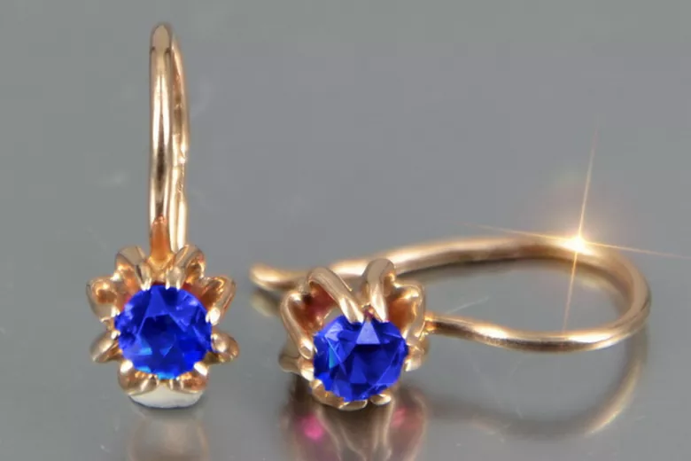 Russisches sowjetisches Silber Rosé vergoldet 925 Alexandrit Rubin Smaragd Saphir Aquamarin Zirkon ... Ohrringe vec053rp