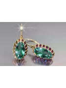 Vintage silver rose gold plated 925 Alexandrite Ruby Emerald Sapphire Aquamarine Zircon ... earrings vec064rp