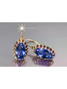 Vintage silver rose gold plated 925 Alexandrite Ruby Emerald Sapphire Aquamarine Zircon ... earrings vec064rp