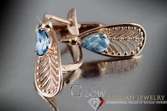 Plata soviética rusa chapada en oro rosa 925 Alejandrita Rubí Esmeralda Zafiro Aguamarina Zircón ... Pendientes VEC067RP