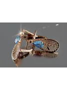 Russisches sowjetisches Silber Rosé vergoldet 925 Alexandrit Rubin Smaragd Saphir Aquamarin Zirkon ... Ohrringe vec067rp