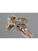 Russisches sowjetisches Silber Rosé vergoldet 925 Alexandrit Rubin Smaragd Saphir Aquamarin Zirkon ... Ohrringe vec067rp