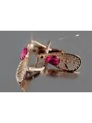 Russisches sowjetisches Silber Rosé vergoldet 925 Alexandrit Rubin Smaragd Saphir Aquamarin Zirkon ... Ohrringe vec067rp