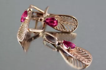 Vintage silver rose gold plated 925 Alexandrite Ruby Emerald Sapphire Aquamarine Zircon ... earrings vec067rp
