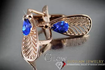 Vintage silver rose gold plated 925 Alexandrite Ruby Emerald Sapphire Aquamarine Zircon ... earrings vec067rp