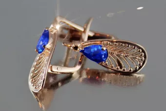 Руски съветски сребро розово злато покритие 925 александрит рубин изумруд сапфир аквамарин циркон ... Обеци VEC067RP