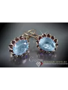 Vintage silver rose gold plated 925 Alexandrite Ruby Emerald Sapphire Aquamarine Zircon ... earrings vec074rp