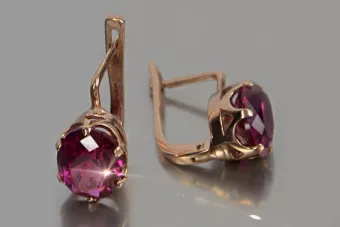 Vintage silver rose gold plated 925 Alexandrite Ruby Emerald Sapphire Aquamarine Zircon ... earrings vec111rp