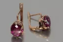 Vintage silver rose gold plated 925 Alexandrite Ruby Emerald Sapphire Aquamarine Zircon ... earrings vec111rp