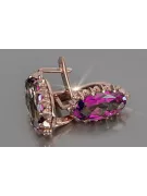 Vintage silver rose gold plated 925 Alexandrite Ruby Emerald Sapphire Aquamarine Zircon ... earrings vec174rp