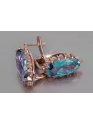 Vintage silver rose gold plated 925 Alexandrite Ruby Emerald Sapphire Aquamarine Zircon ... earrings vec174rp