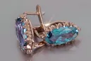 Vintage silver rose gold plated 925 Alexandrite Ruby Emerald Sapphire Aquamarine Zircon ... earrings vec174rp