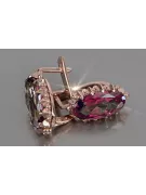 Vintage silver rose gold plated 925 Alexandrite Ruby Emerald Sapphire Aquamarine Zircon ... earrings vec174rp
