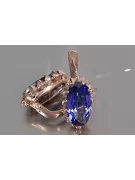 Vintage silver rose gold plated 925 Alexandrite Ruby Emerald Sapphire Aquamarine Zircon ... earrings vec174rp