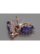 Vintage silver rose gold plated 925 Alexandrite Ruby Emerald Sapphire Aquamarine Zircon ... earrings vec174rp