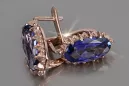 Vintage silver rose gold plated 925 Alexandrite Ruby Emerald Sapphire Aquamarine Zircon ... earrings vec174rp