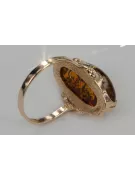 Russian rose Soviet pink USSR red 585 583 gold amber ring vrab010
