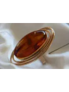 Russian rose Soviet pink USSR red 585 583 gold amber ring vrab012