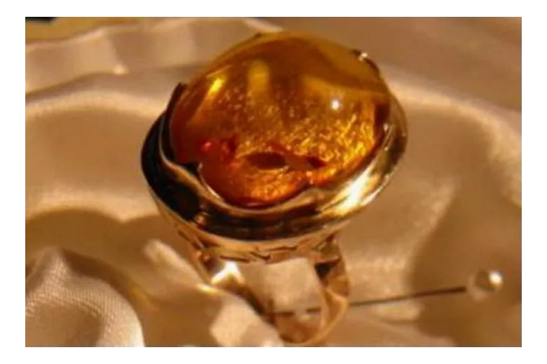 Russische Rose Sowjetische Rosa UdSSR rot 585 583 Gold Bernstein Ring vrab013