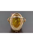 Russische Rose Sowjetische Rosa UdSSR rot 585 583 Gold Bernstein Ring vrab017