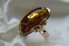 Russian USSR Soviet rose 14k 585 gold amber ring vrab024