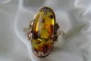 Russian rose Soviet pink USSR red 585 583 gold amber ring vrab024