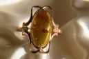 Russian rose Soviet pink USSR red 585 583 gold amber ring vrab026