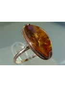 Russian rose Soviet pink USSR red 585 583 gold amber ring vrab027