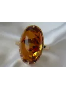 Russian rose Soviet pink USSR red 585 583 gold amber ring vrab028