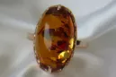 Russian rose Soviet pink USSR red 585 583 gold amber ring vrab028