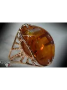 Russian rose Soviet pink USSR red 585 583 gold amber ring vrab034