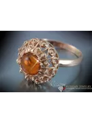 Russian rose Soviet pink USSR red 585 583 gold amber ring vrab036