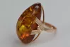 Russian USSR Soviet rose 14k 585 gold amber ring vrab040