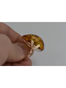 Руска роза съветско розово СССР червено 585 583 златен кехлибарен пръстен vrab040