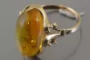 Russian USSR Soviet rose 14k 585 gold amber ring vrab046