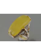 Radziecki 14k 585 złoty Rosyjski pierścionek z różowego złota z bursztynem  vrab047
