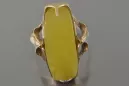 Radziecki 14k 585 złoty Rosyjski pierścionek z różowego złota z bursztynem  vrab047