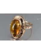 Russian rose Soviet pink USSR red 585 583 gold amber ring vrab049