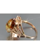 Руска роза Съветски розов СССР червен 585 583 златен кехлибарен пръстен vrab051